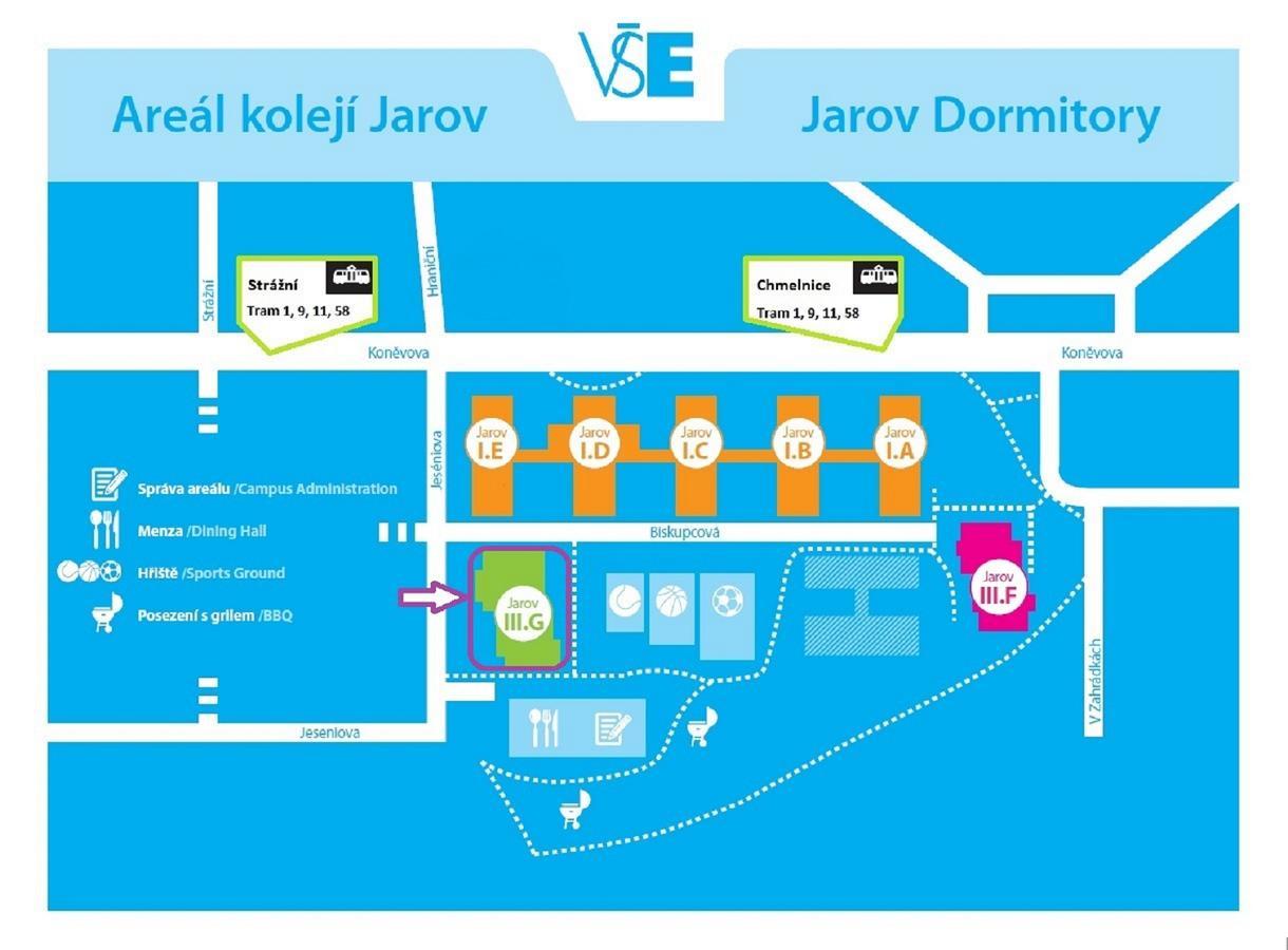 הוסטל פראג Eislerova Kolej Jarov מראה חיצוני תמונה